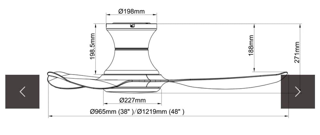 Acorn DC-368H WH With Light Ceiling Fan
