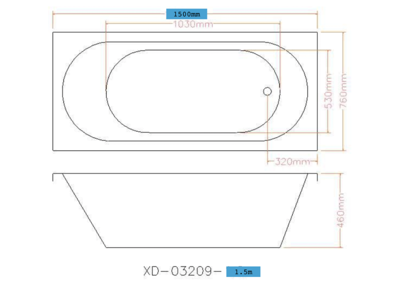 AALTO XD-03209-1500 BUILT-IN BATHTUB