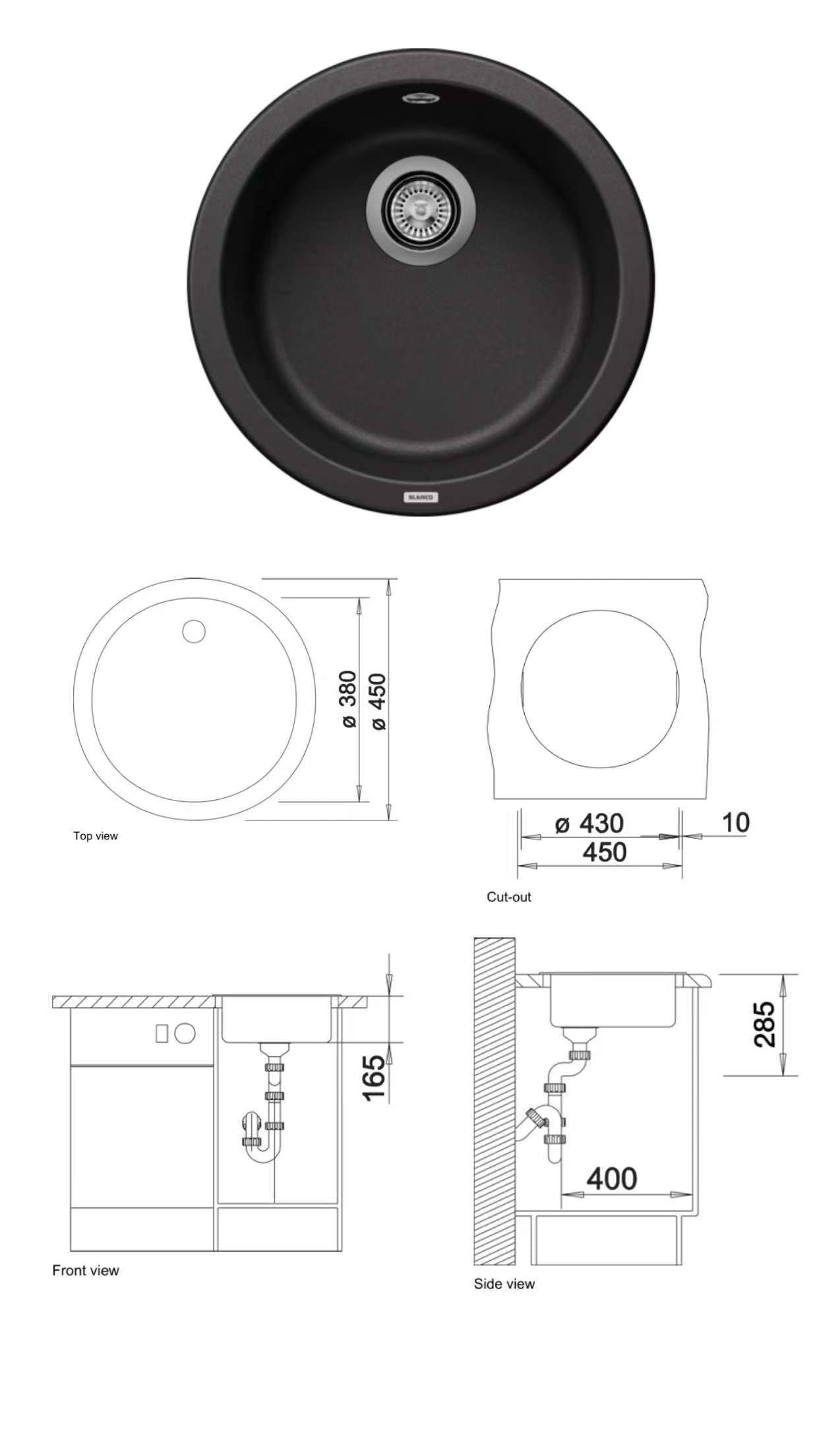 Blanco Rondo (Black) Top Mount Kitchen Sink