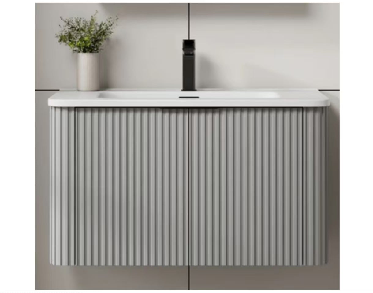 Dusche 2008103FGY 80cm Basin Cabinet - (Fluted Grey)