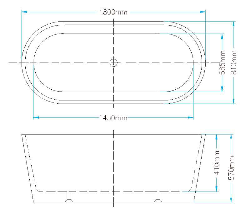 AALTO XD-06214-1800 FREE STANDING BATHTUB