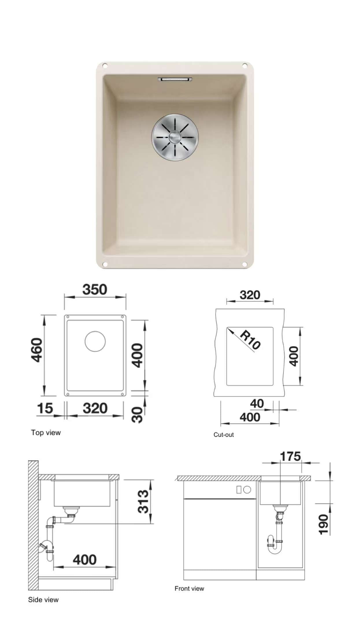 Blanco Subline 320-U Undermount Kitchen Sink