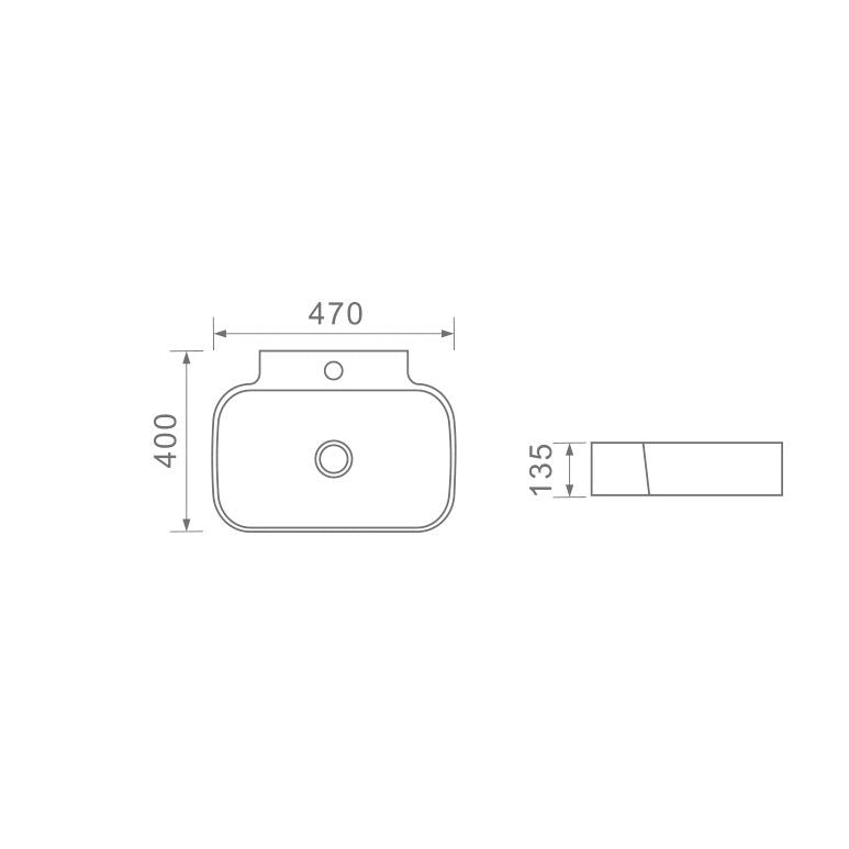 DUSCHE 1002113 WALL MOUNT BASIN (47CM)