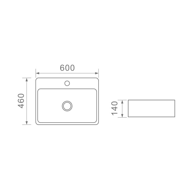 DUSCHE 1002118-04 WALL MOUNT BASIN (60CM)