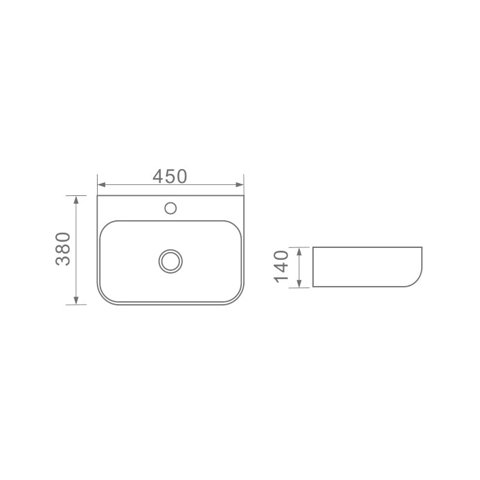 DUSCHE 1002121 WALL MOUNT BASIN (45CM)