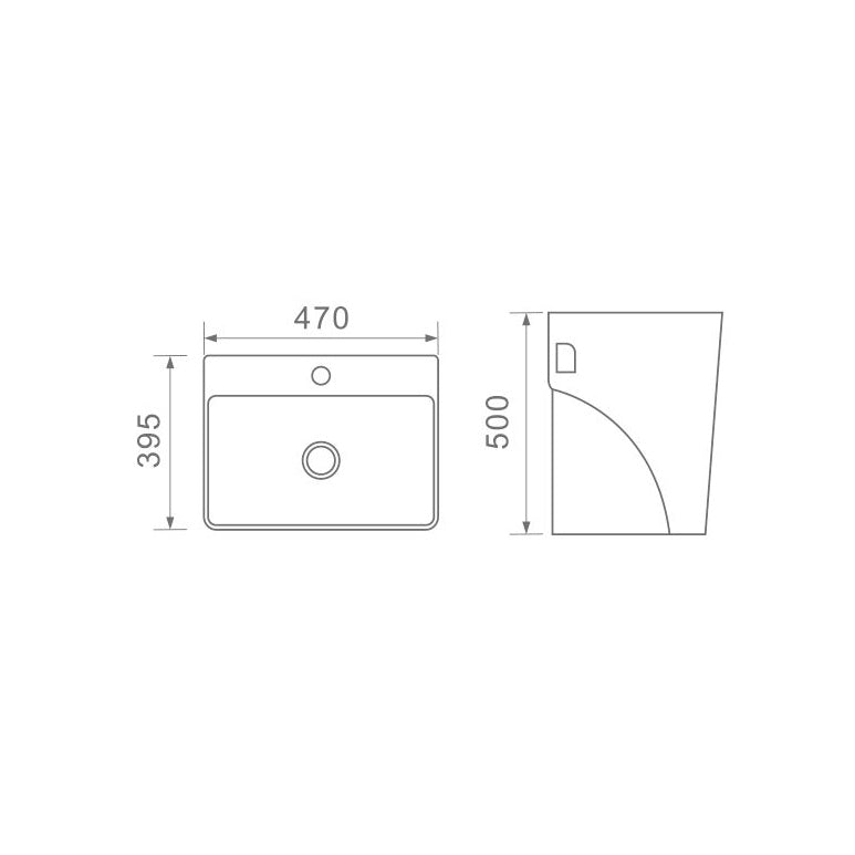 DUSCHE 1005800 WALL MOUNT BASIN (47CM)