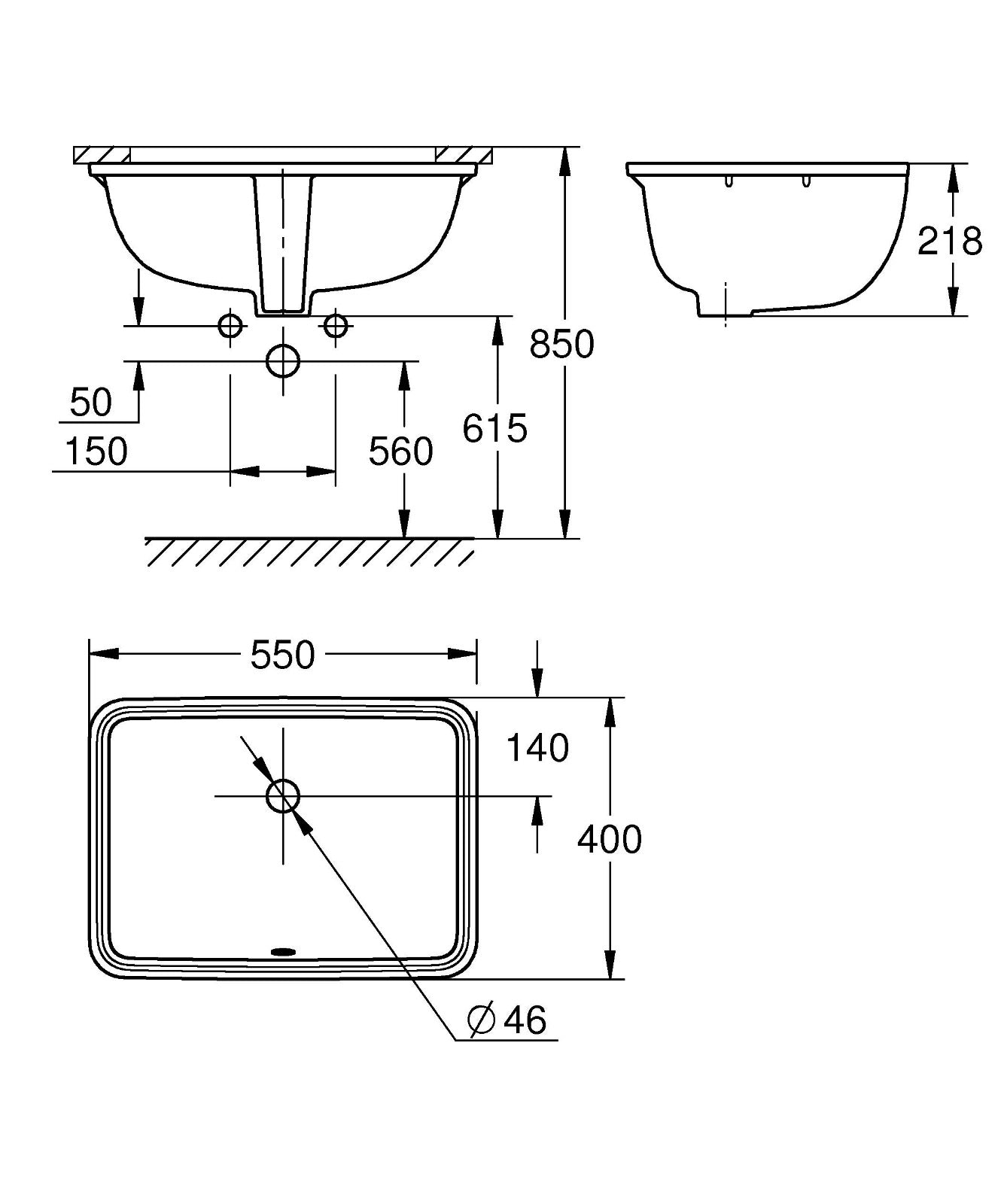 Grohe 101012SH00 Undermount Basin