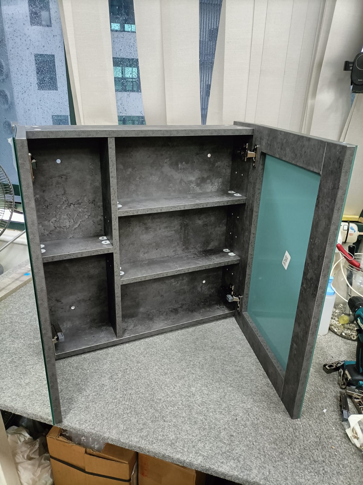 Dusche 2006193MG 60cm Mirror Cabinet (Marble Grey)