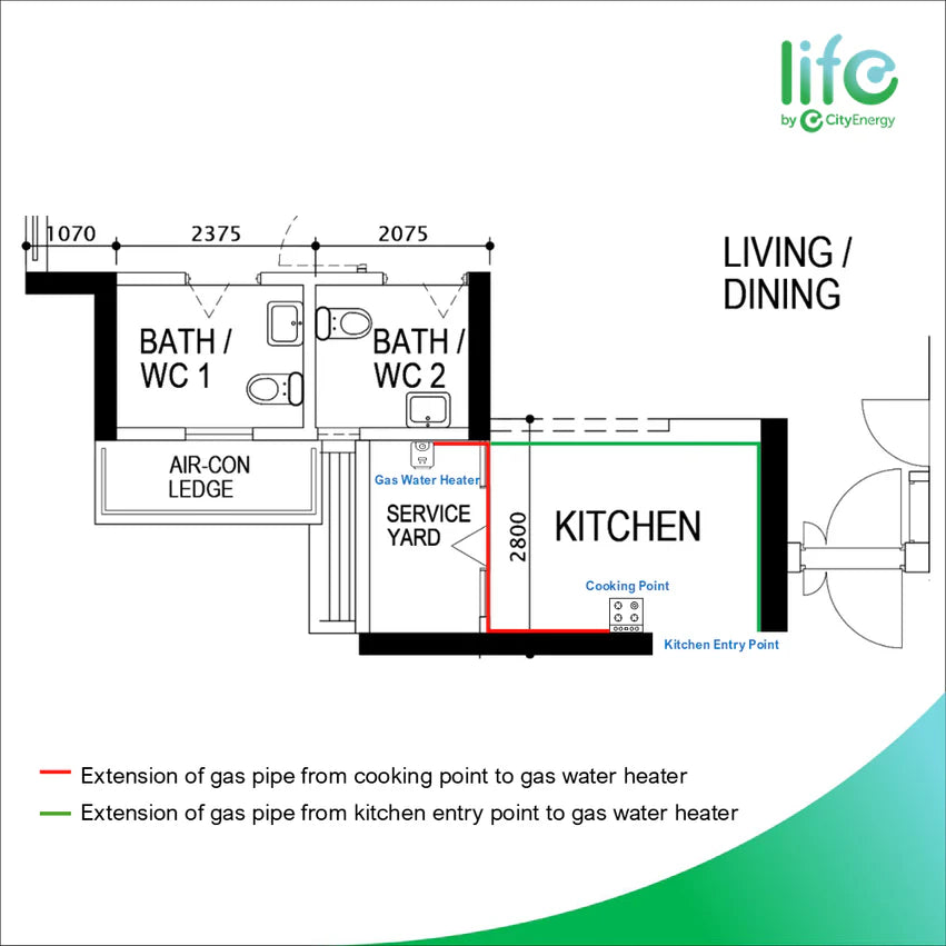 Life by City Energy L10WFE - Cool Green Gas Heater