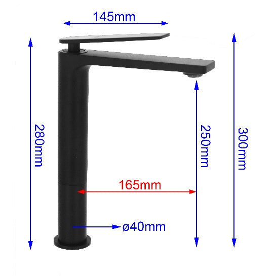Fidelis FT-8292-BK Tall Mixer tap