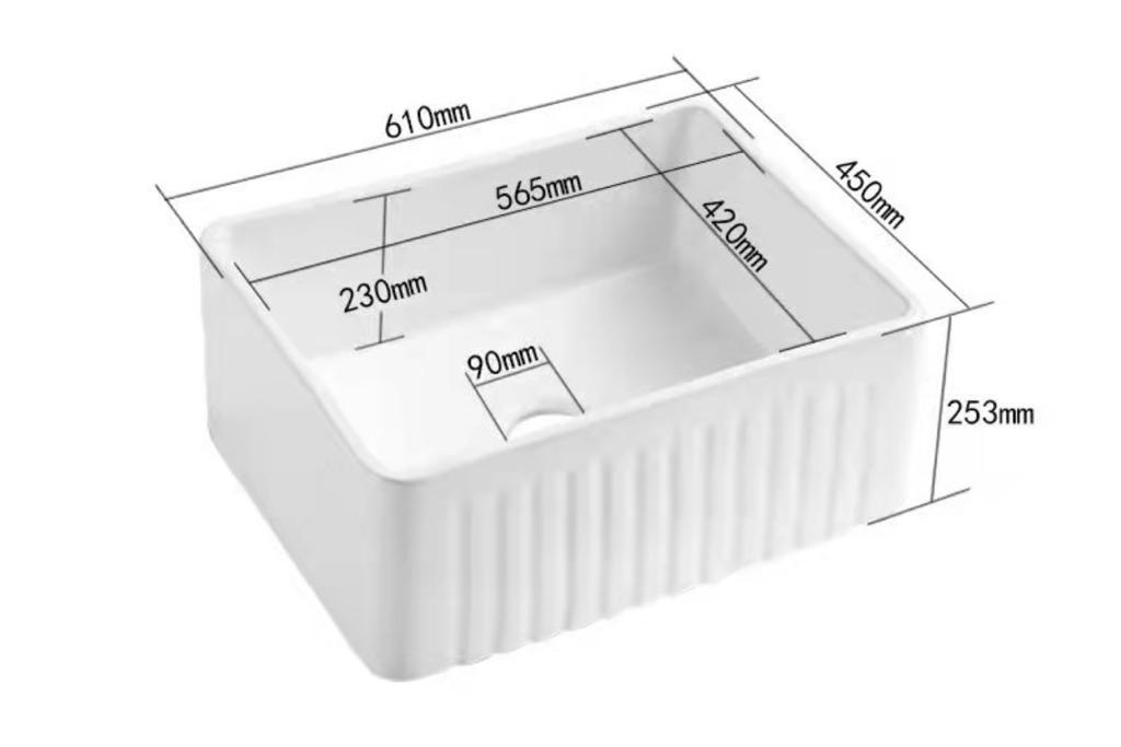Aalto 2418 fireclay sink