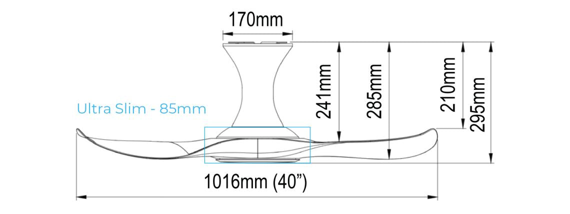 EFENZ White No Light Hugger Design Ceiling Fan