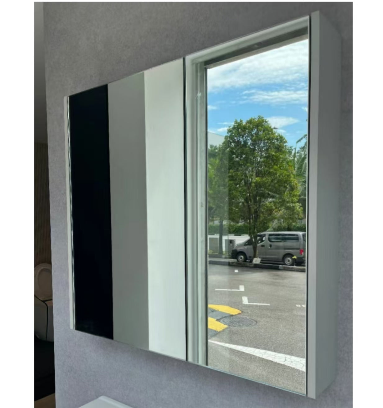 Dusche 2008195FGY 80cm Mirror Cabinet (Grey)