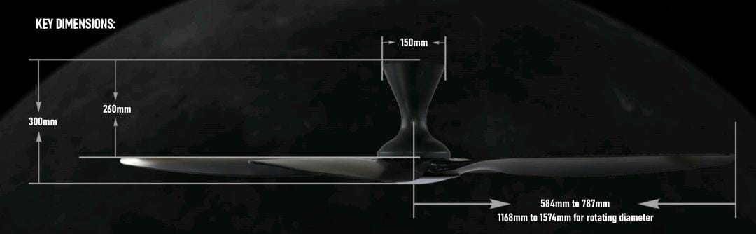 PO Cyclone Vspec III RS 3Blade 46"/52"/60" Ceiling Fan