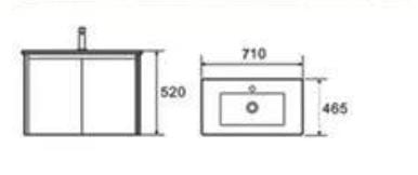 BARON A107 BASIN CABINET (71CM)