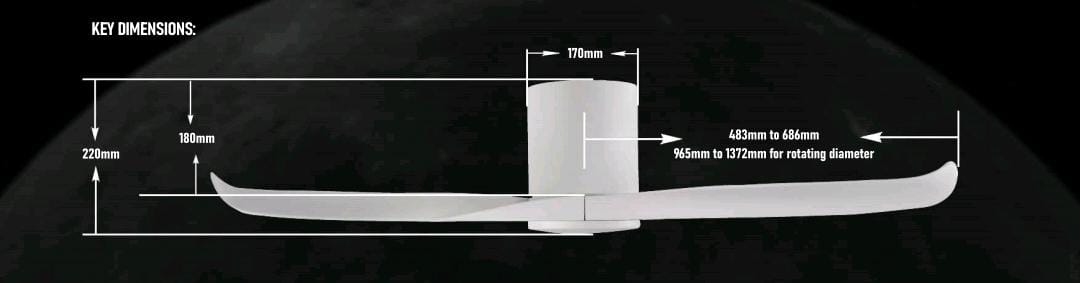 PO Gust Vspec IV 34"/ 44" Ceiling Fan