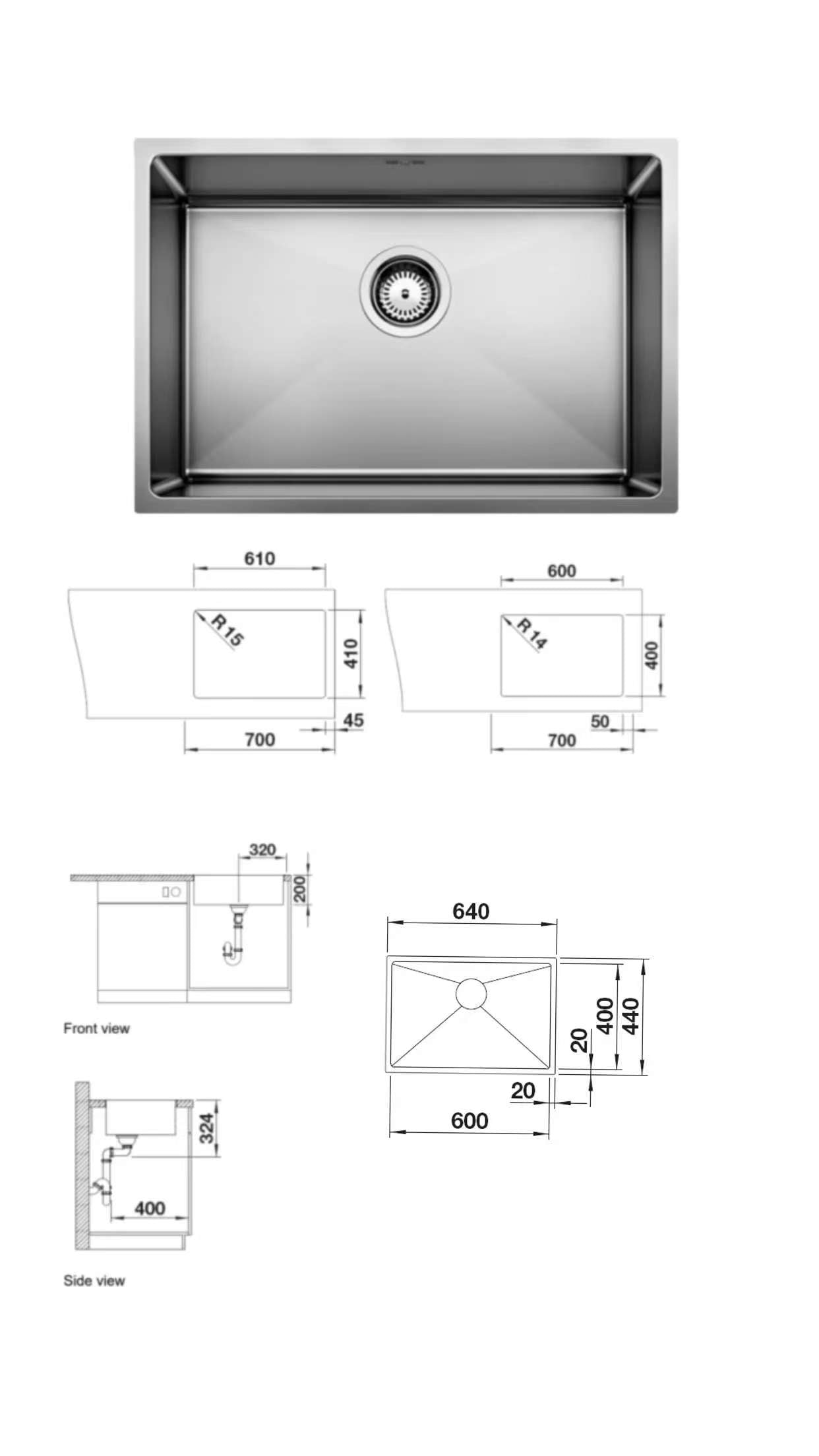 Blanco Quatrus R15 SUS304 Undermount Sink