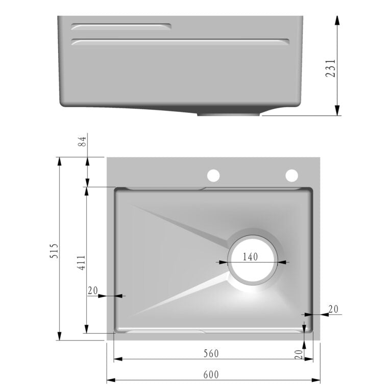 Fidelis Embossed Nano Kitchen Sinks (Top Mount Sink)