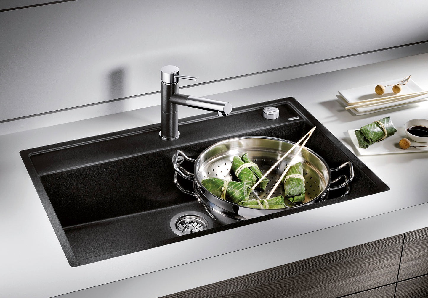 Blanco Dalago 8-F Sink (Black) Flush Mount Kitchen Sink