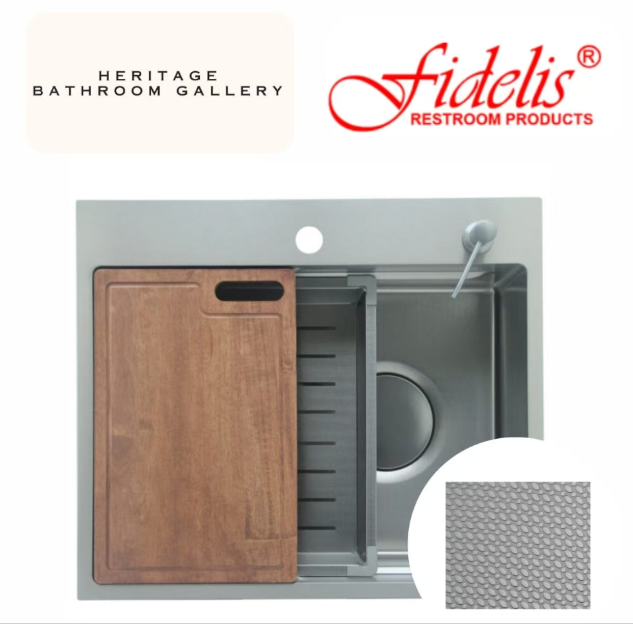 Fidelis Embossed Nano Kitchen Sinks (Top Mount Sink)