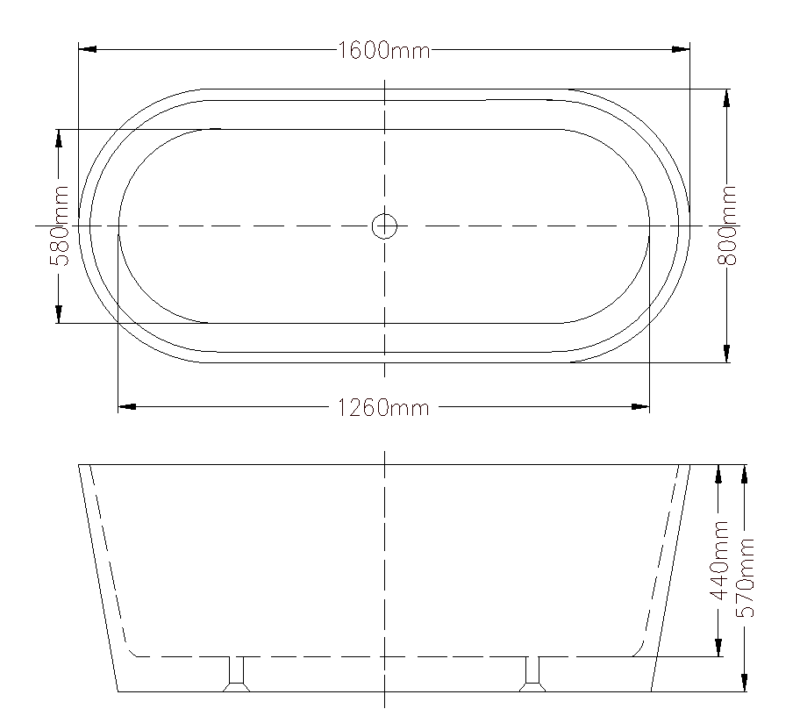 AALTO XD-06214-1600 FREE STANDING BATHTUB