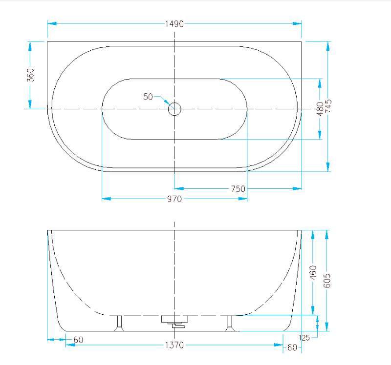 AALTO XD-06258-1500 FREE STANDING BATHTUB