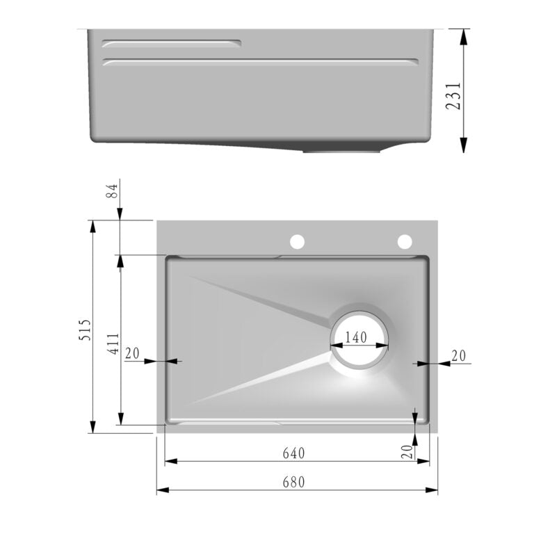 Fidelis Embossed Nano Kitchen Sinks (Top Mount Sink)
