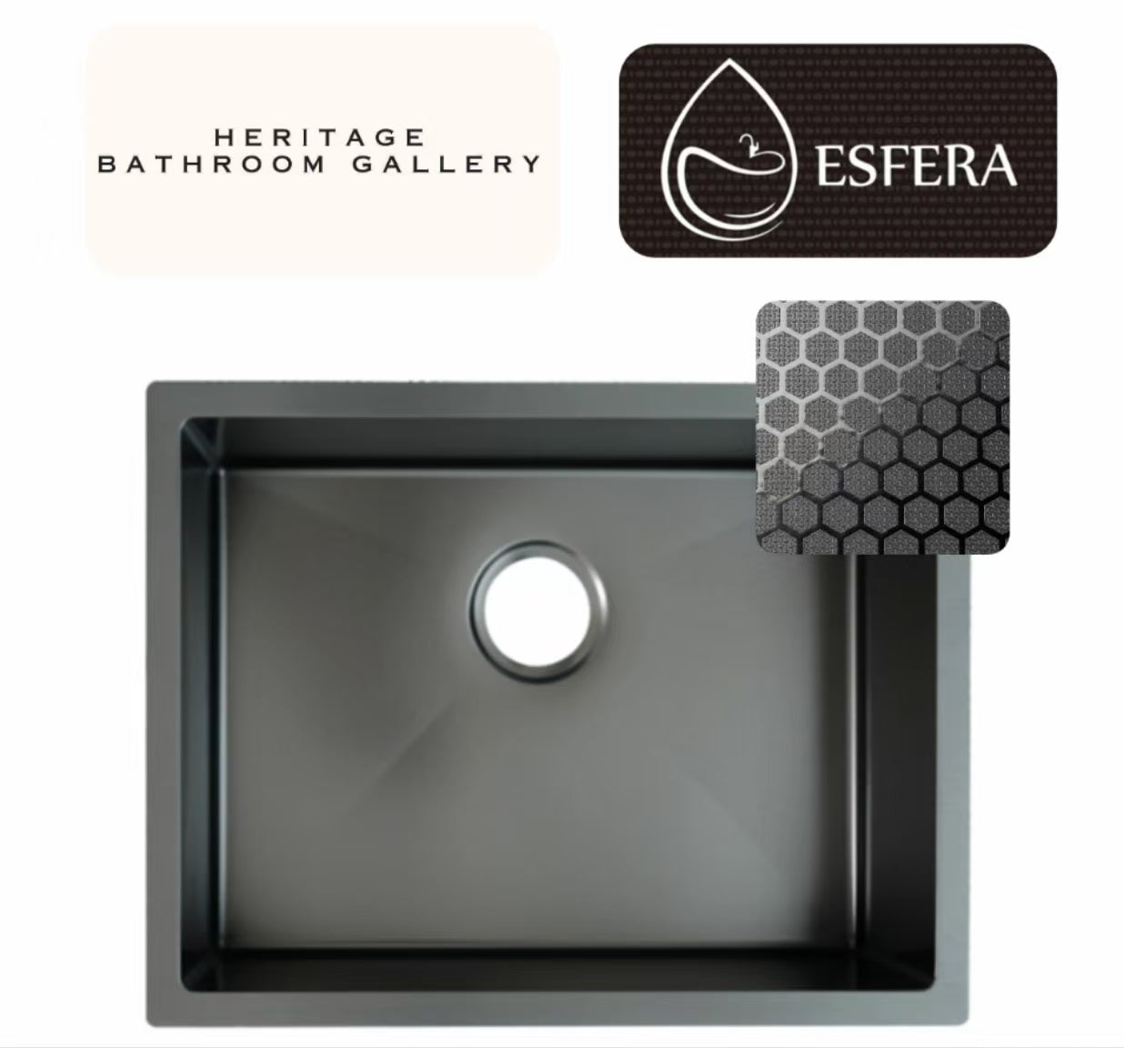 Esfera Embossed Nano Gun Metal Sink