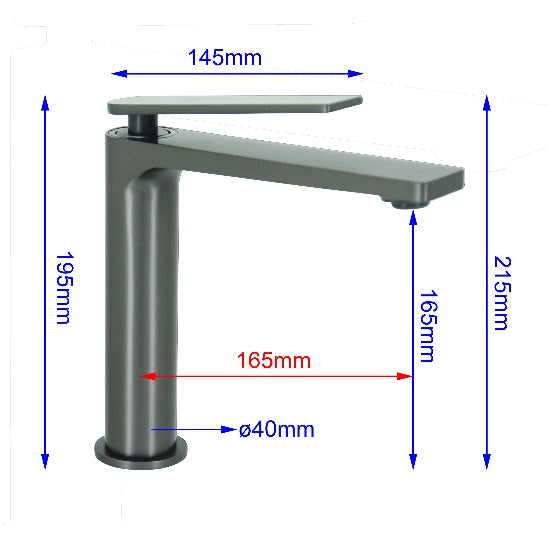 Fidelis FT-8291-HGM Mixer Tap (Gun Metal)