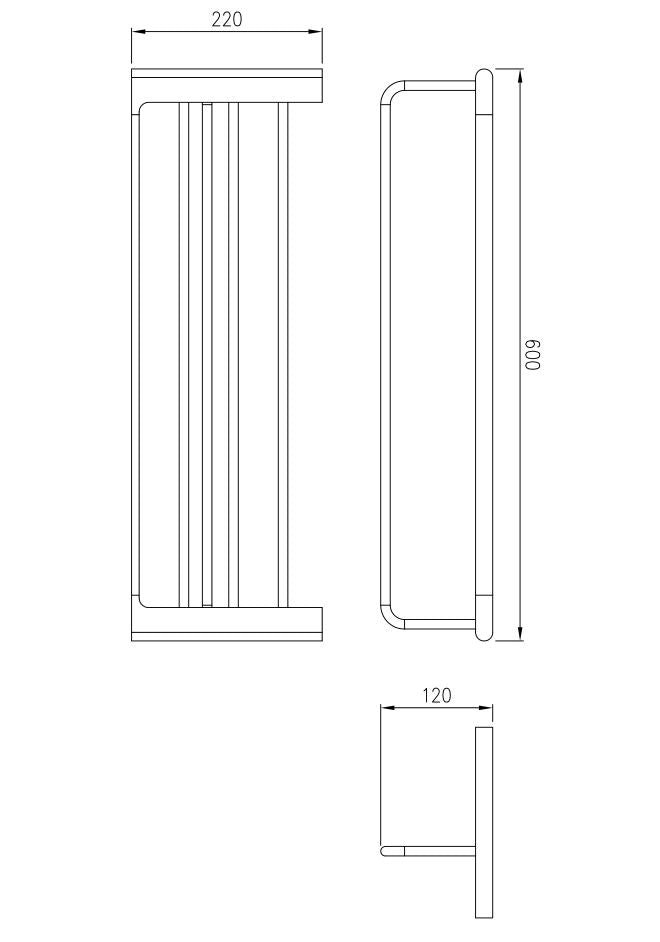 Aalto Gun Metal Towel Rack (60cm)