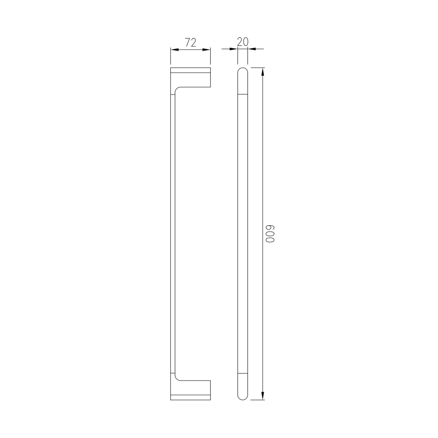 Aalto Matte Black Single Towel Bar (60cm)