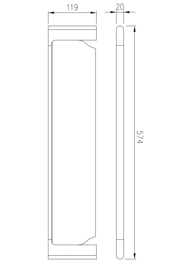 Aalto Chrome Glass Shelf (57cm)