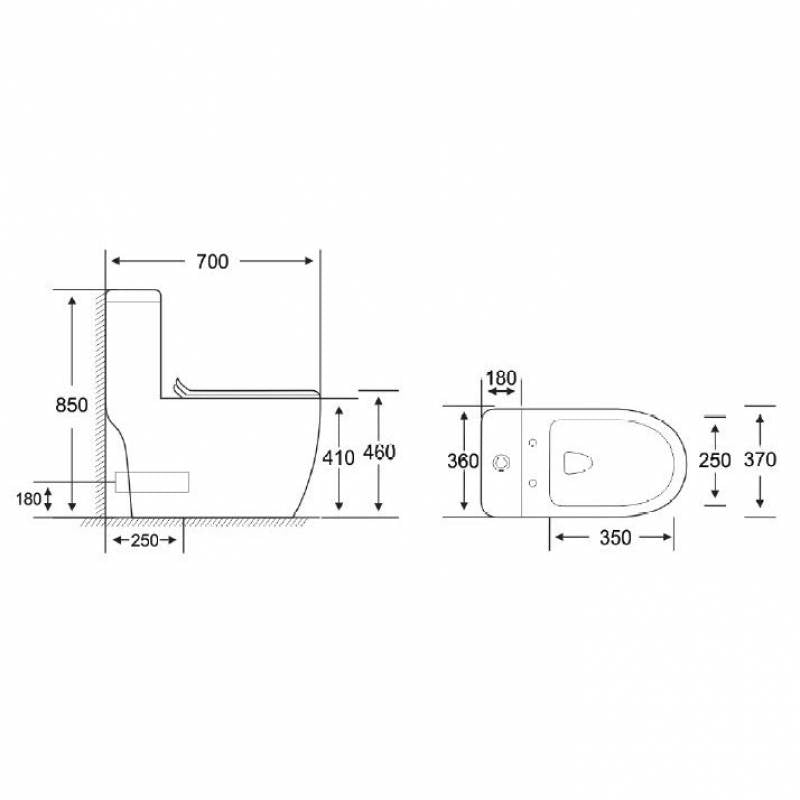 OttO 8377N One-Piece Toilet Bowl (Washdown Flush)