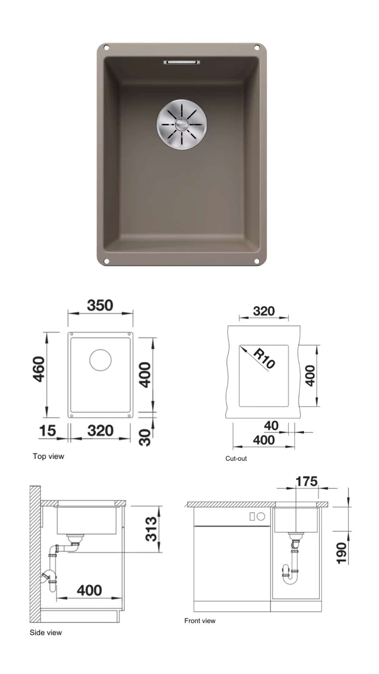 Blanco Subline 320-U Undermount Kitchen Sink