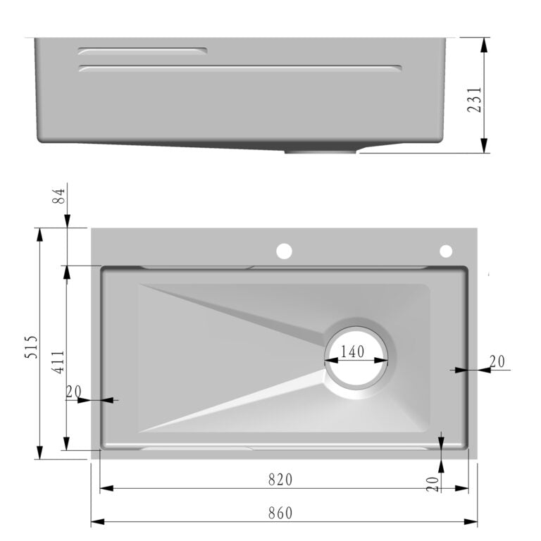 Fidelis Embossed Nano Kitchen Sinks (Top Mount Sink)