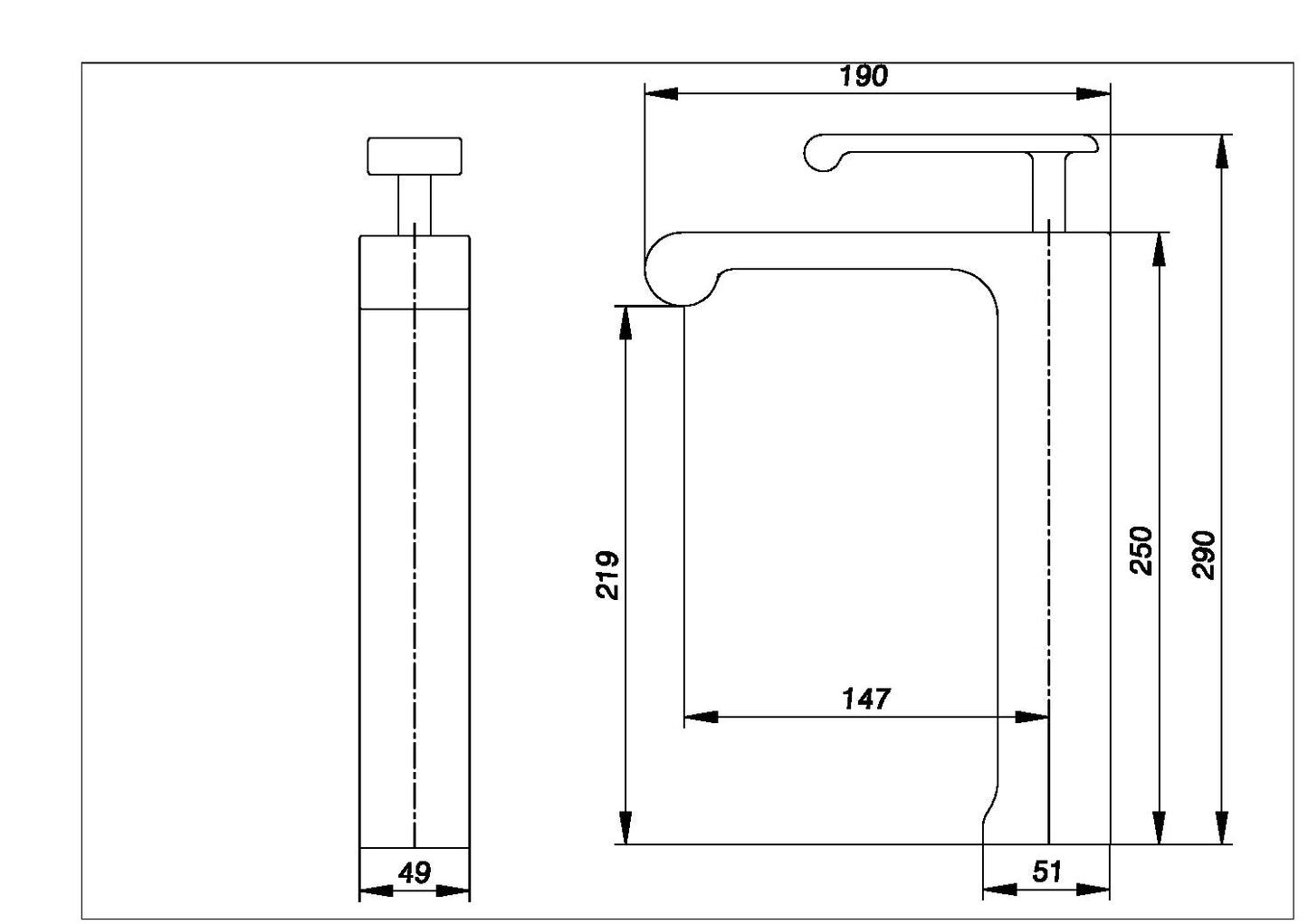 AALTO 9041G TALL MIXER TAP