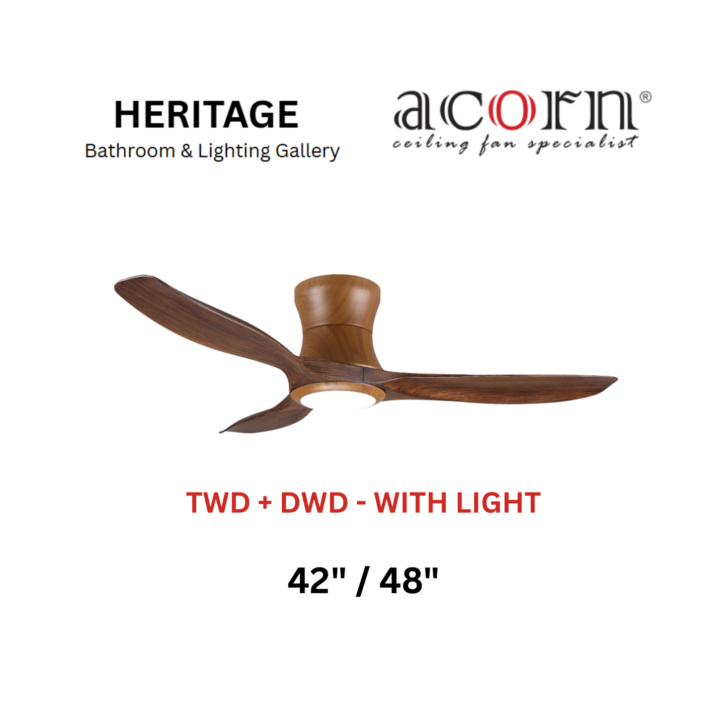 Acorn DC-168H TWD + DWD With Light Ceiling Fan