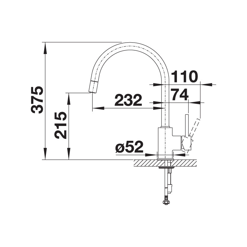 Blanco Mida-S XL Chrome Pull Out Sink Mixer