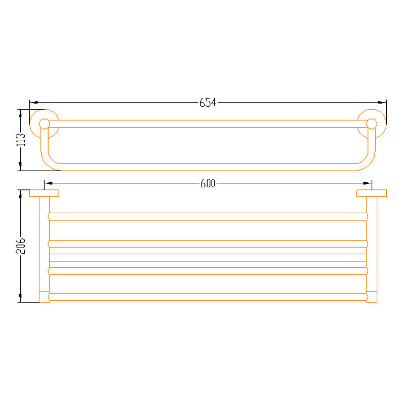 Aalto Brushed Steel Towel Rack (65cm)