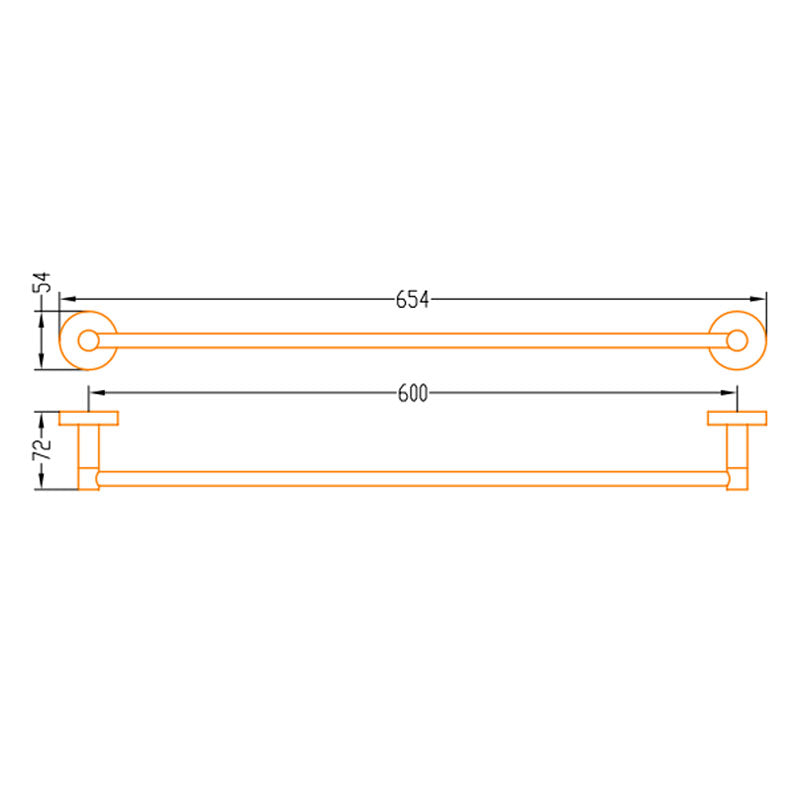 Aalto Brushed Steel Single Towel Bar (61cm)