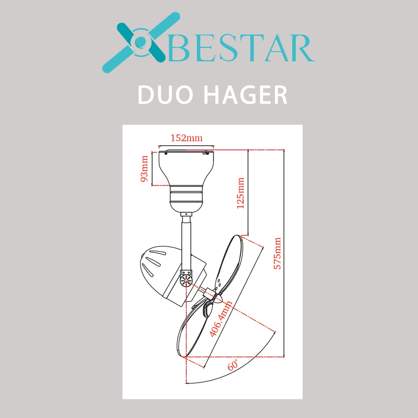 Bestar Duo Hager series Corner Fan