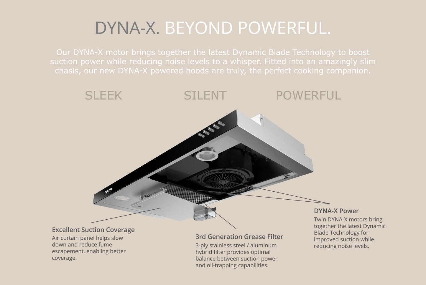 Tecno Slim Line Hood with DYNA-X Motor