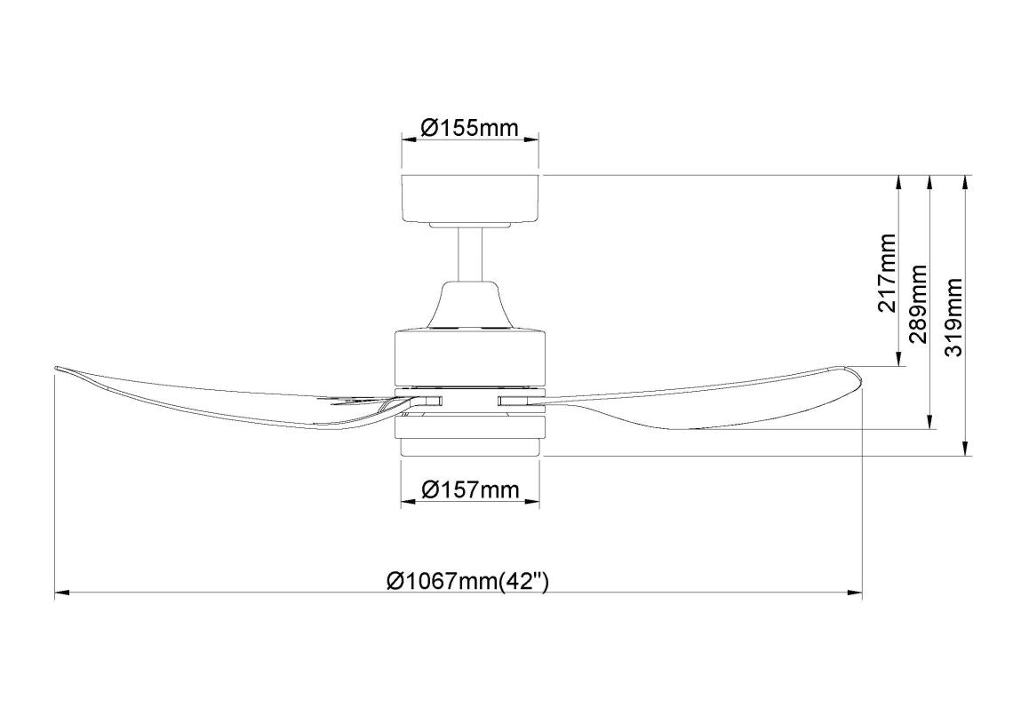 Samaire 3 Blade White Drift Wood (WDW) No Light Ceiling Fan