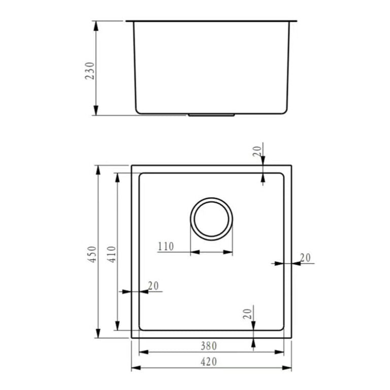 Fidelis Black Honeycomb kitchen sink (Single Bowl)