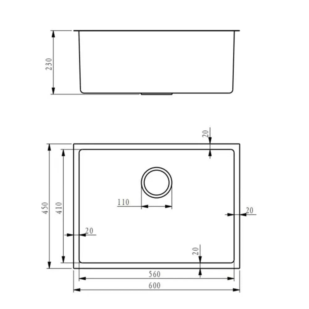 Fidelis Black Honeycomb kitchen sink (Single Bowl)