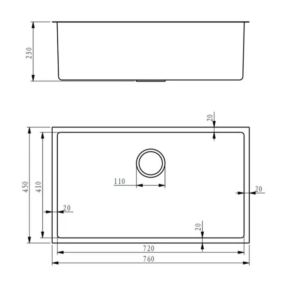 Fidelis Black Honeycomb kitchen sink (Single Bowl)