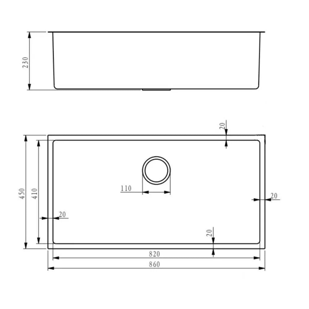 Fidelis Black Honeycomb kitchen sink (Single Bowl)