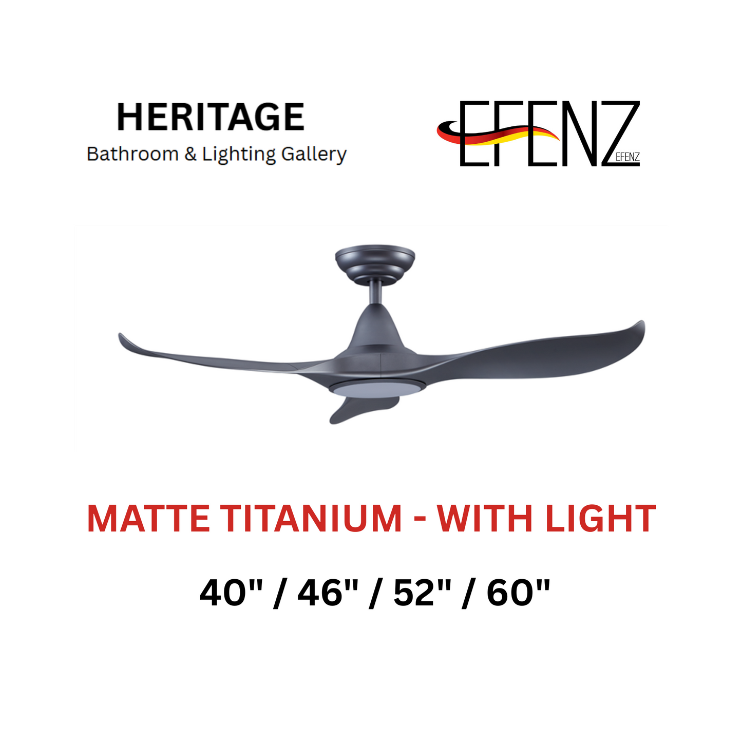 EFENZ Matte Titanium With Light Downrod Design Ceiling Fan
