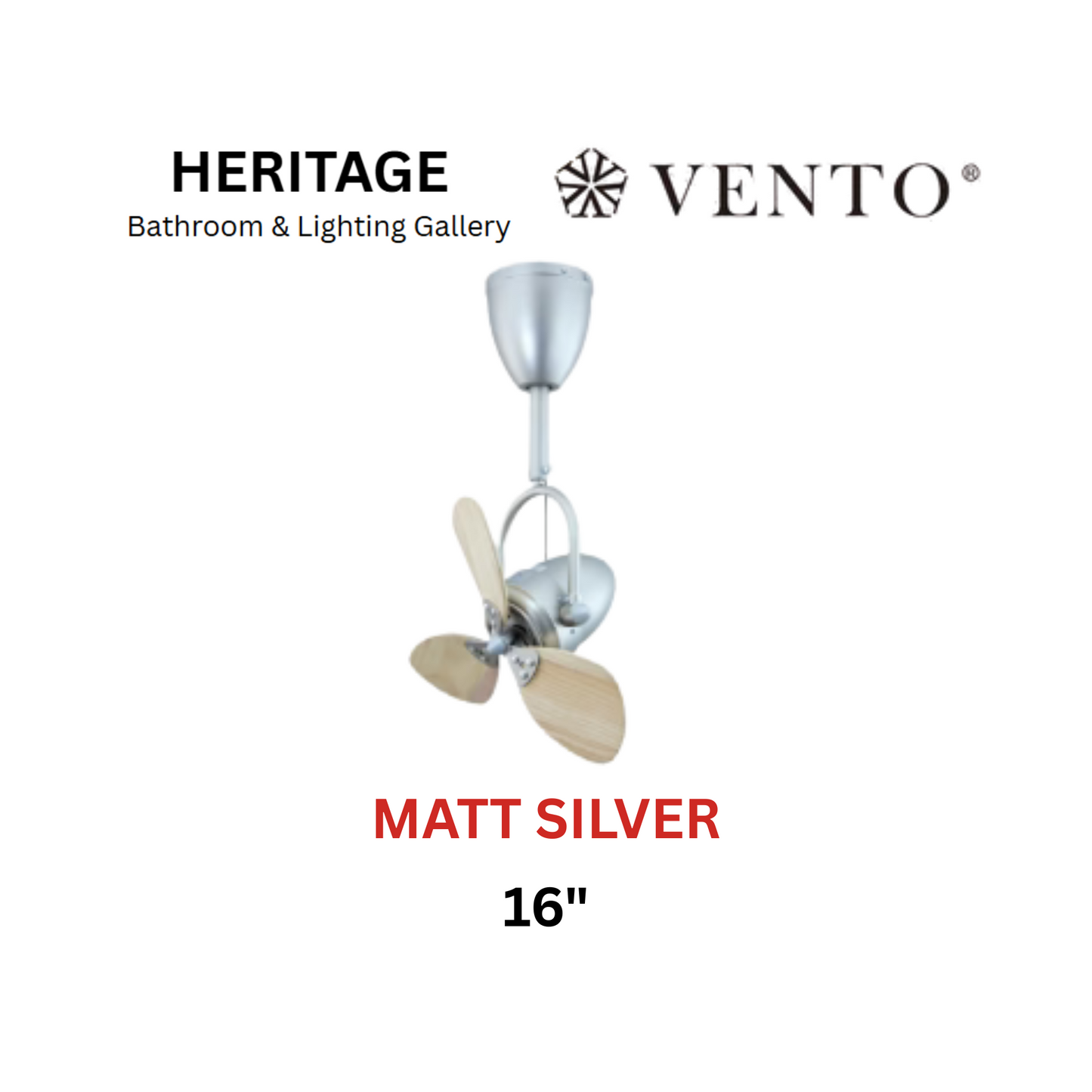 Vento Fino3 16" Matt Silver Corner Fan