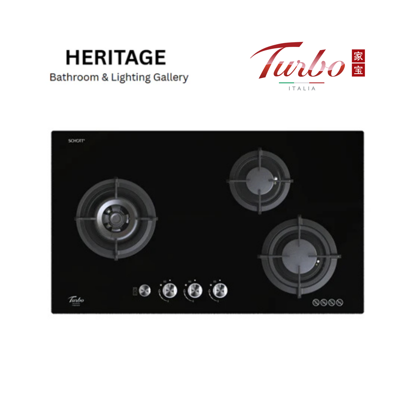 Turbo Incanto T883GV 88cm 3 burners built-in glass hob